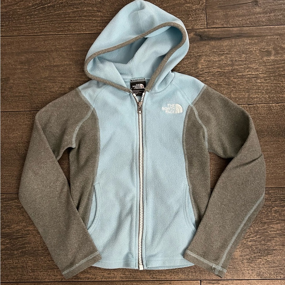 The North Face Blue and Gray Hooded Jacket